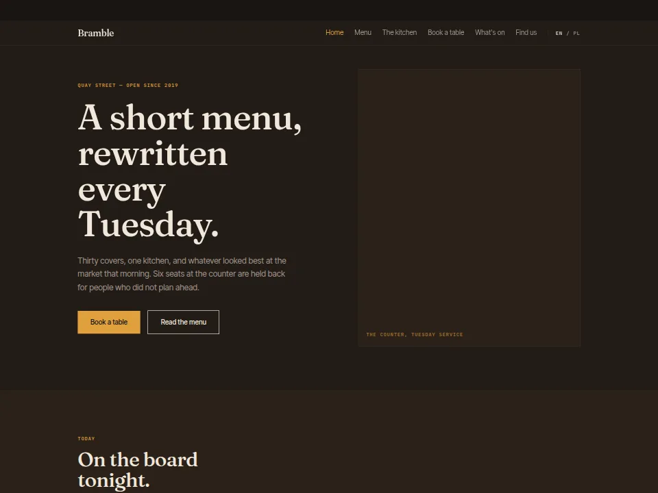 The Cafe & Restaurant homepage