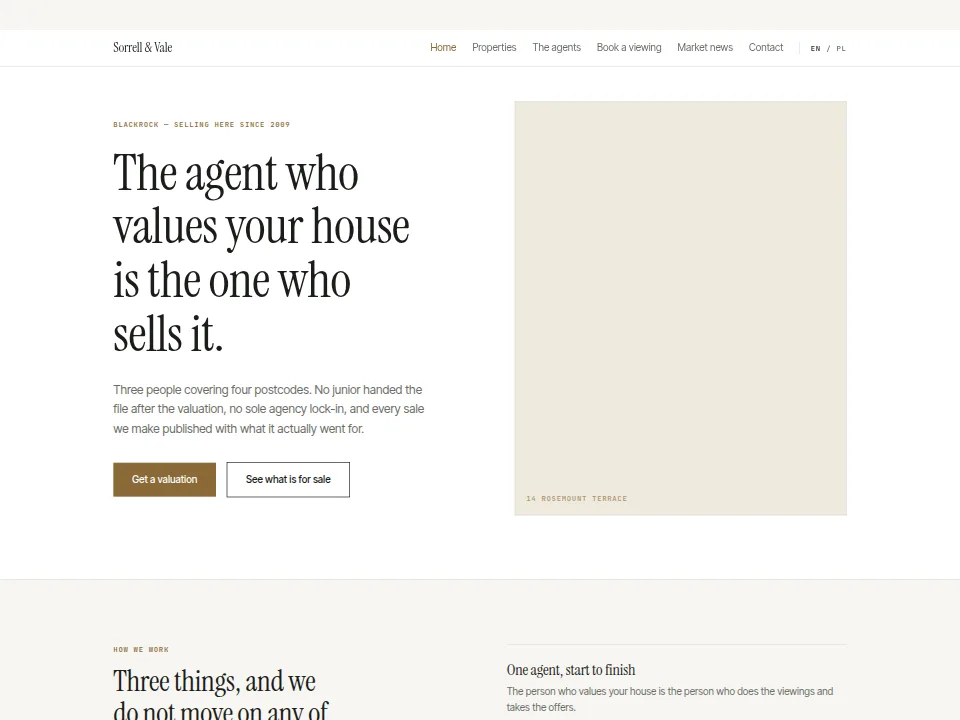 The Real Estate homepage
